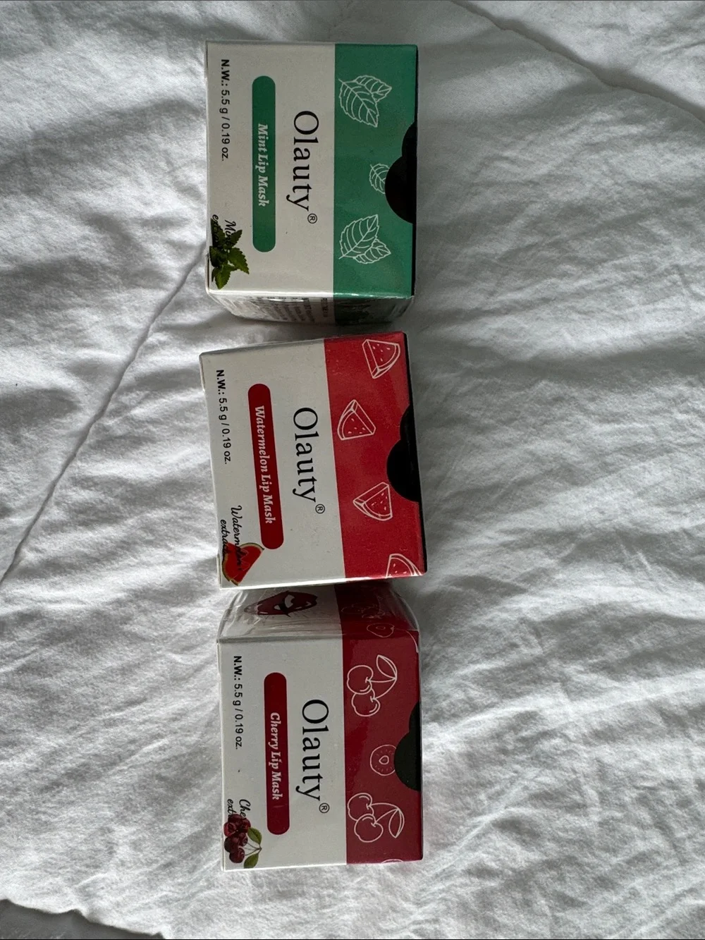 Olauty Lip Mask Trio - mint, cherry, watermelon